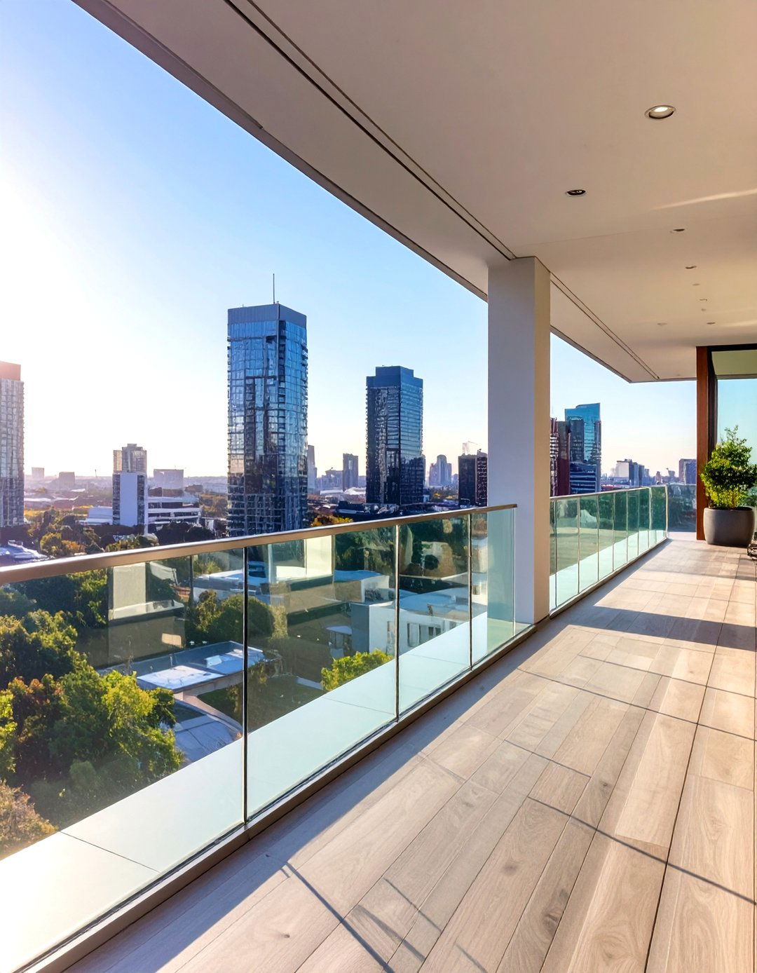 Frameless Glass Panel Porch Railing - 30 modern front porch railing ideas