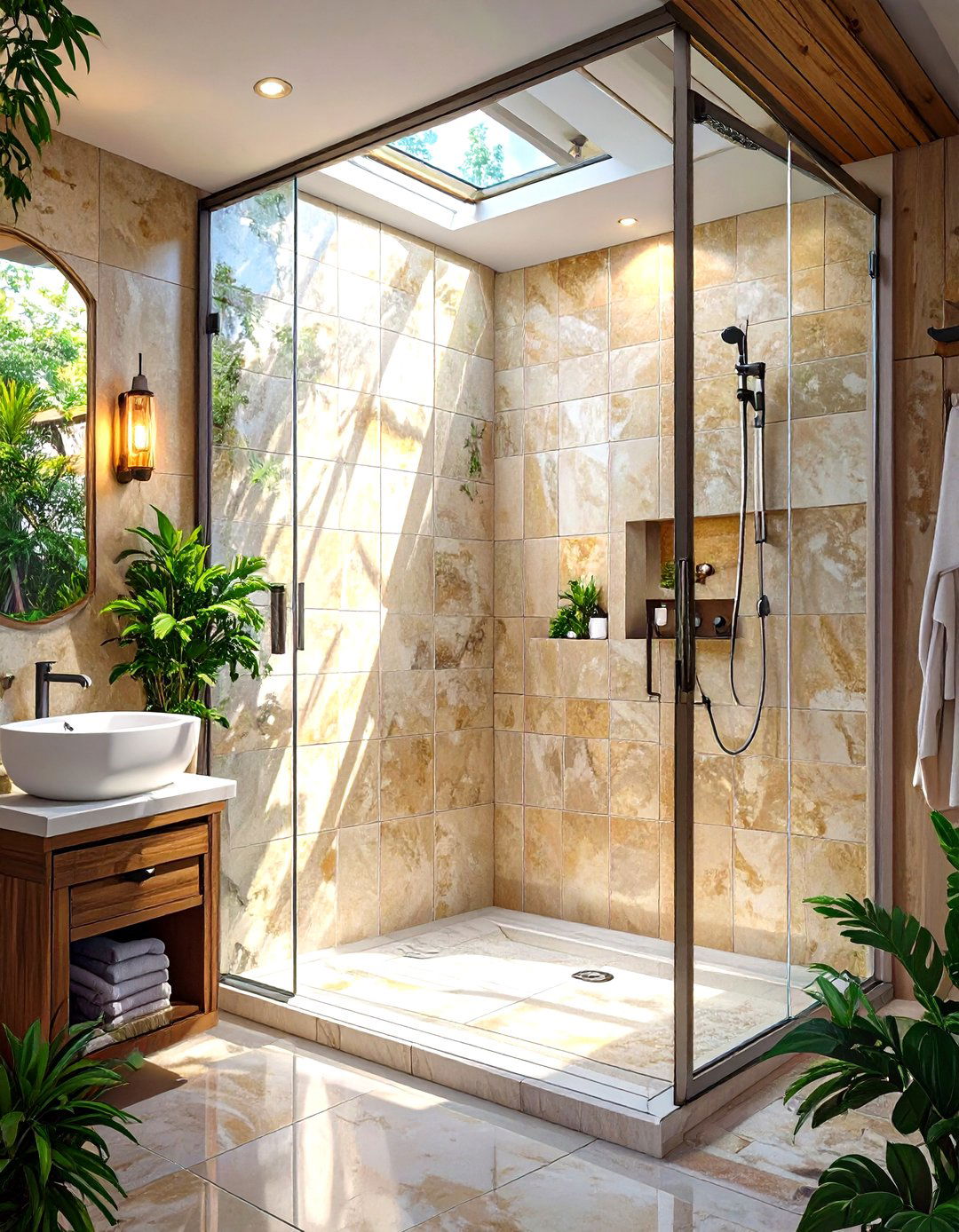 Frameless Glass Shower Door for an Open Feel - 30 small basement bathroom ideas