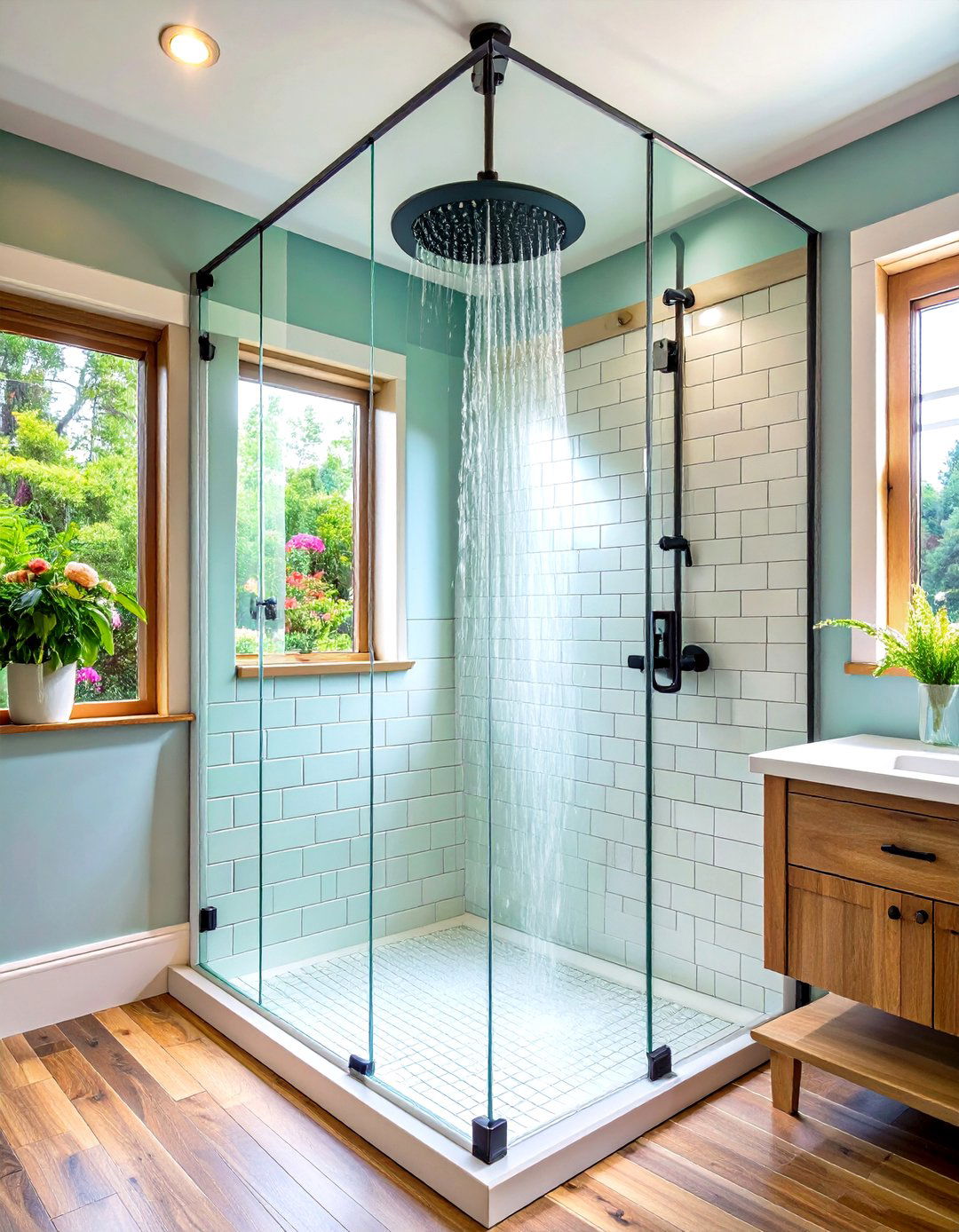 Frameless Glass Shower Doors - 30 remodel small bathroom ideas