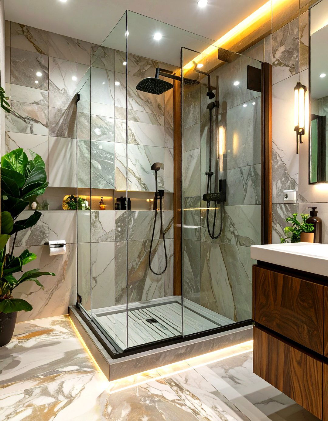 Frameless Glass Shower Doors - 30 small bathroom remodeling ideas