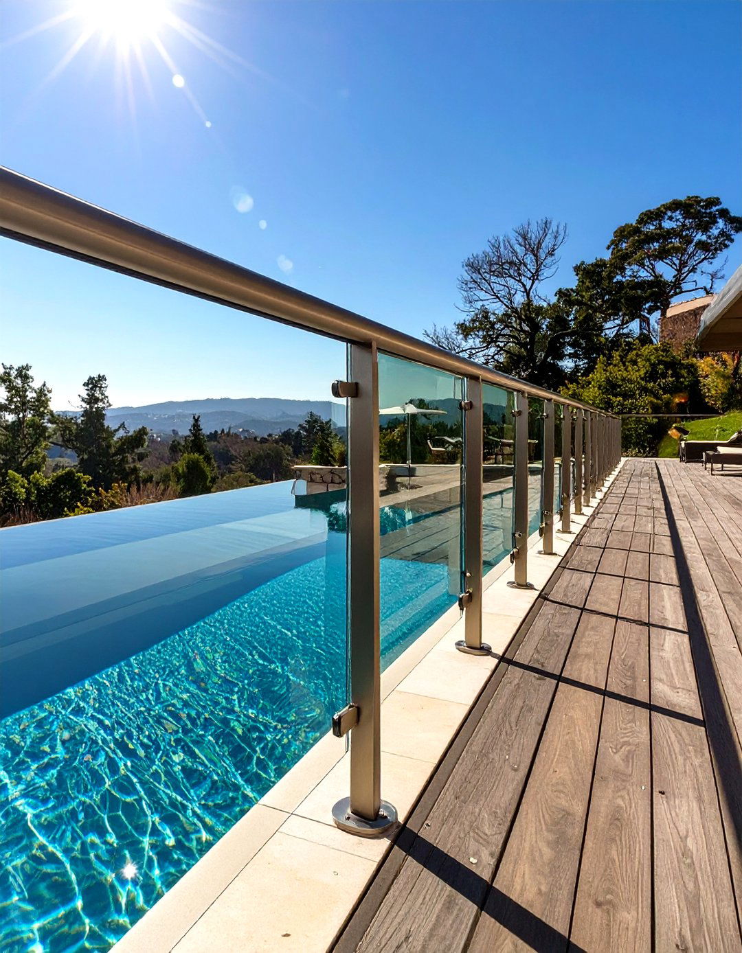 Frameless Glass and Spigot Deck Railing - 30 metal deck railing ideas