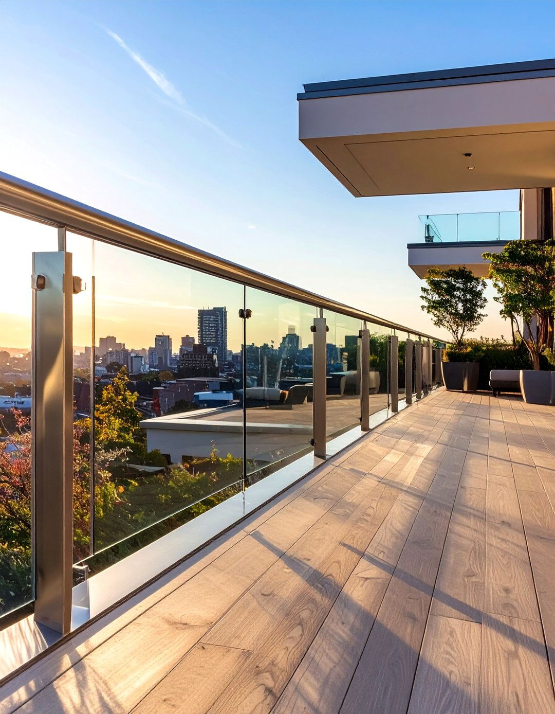 Frameless Glass with Top Rail - 30 deck handrail ideas