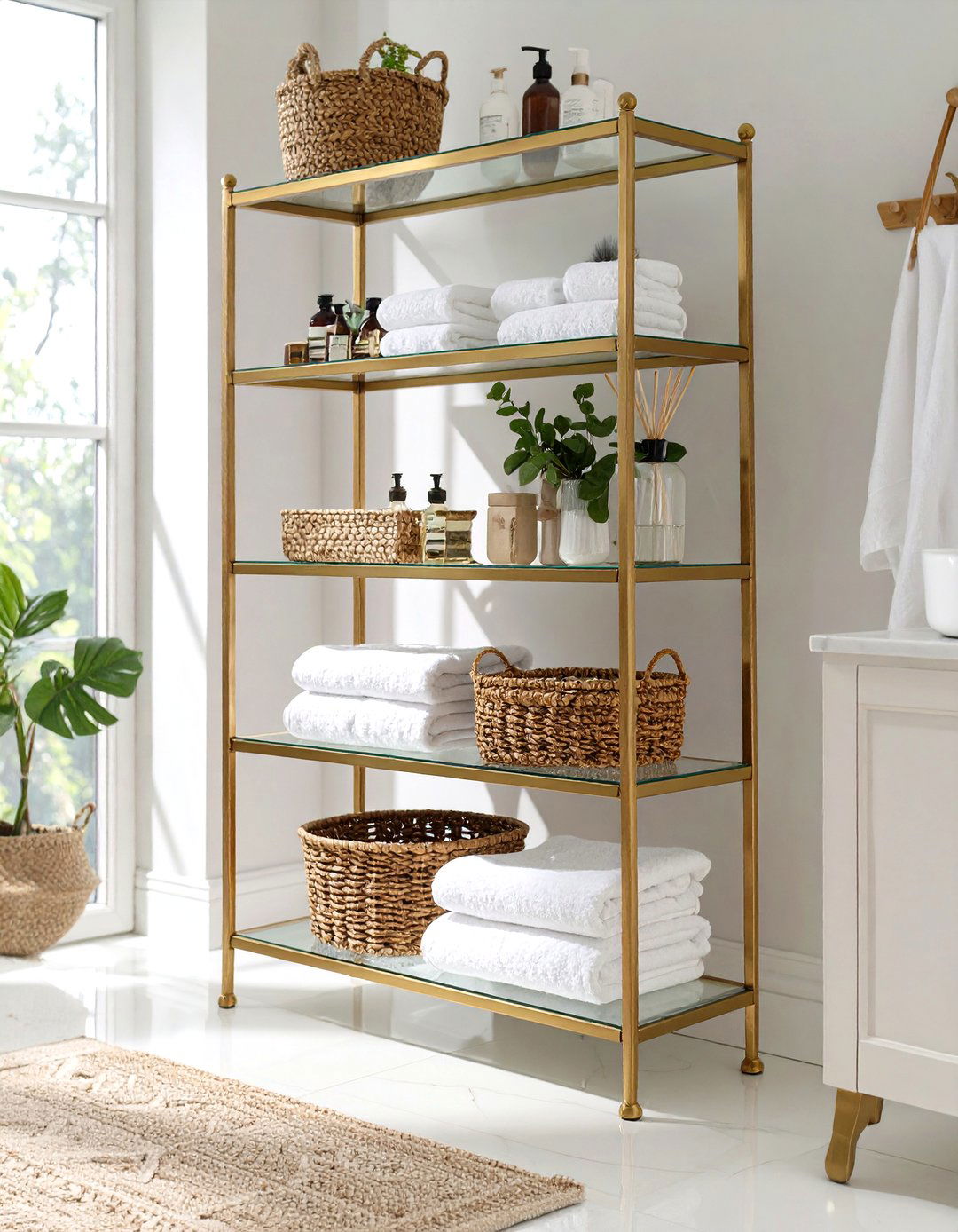 Freestanding Etagere Bathroom Shelf - 30 bathroom shelving ideas