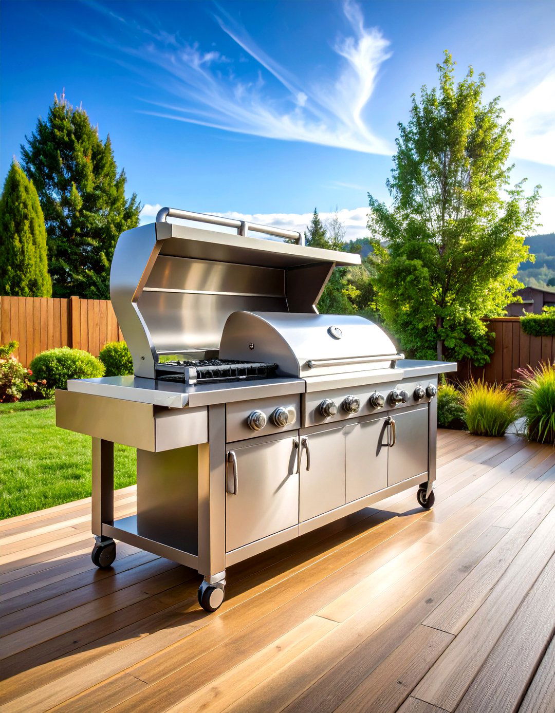 Freestanding Gas Grill with Side Burner - 30 patio grill ideas
