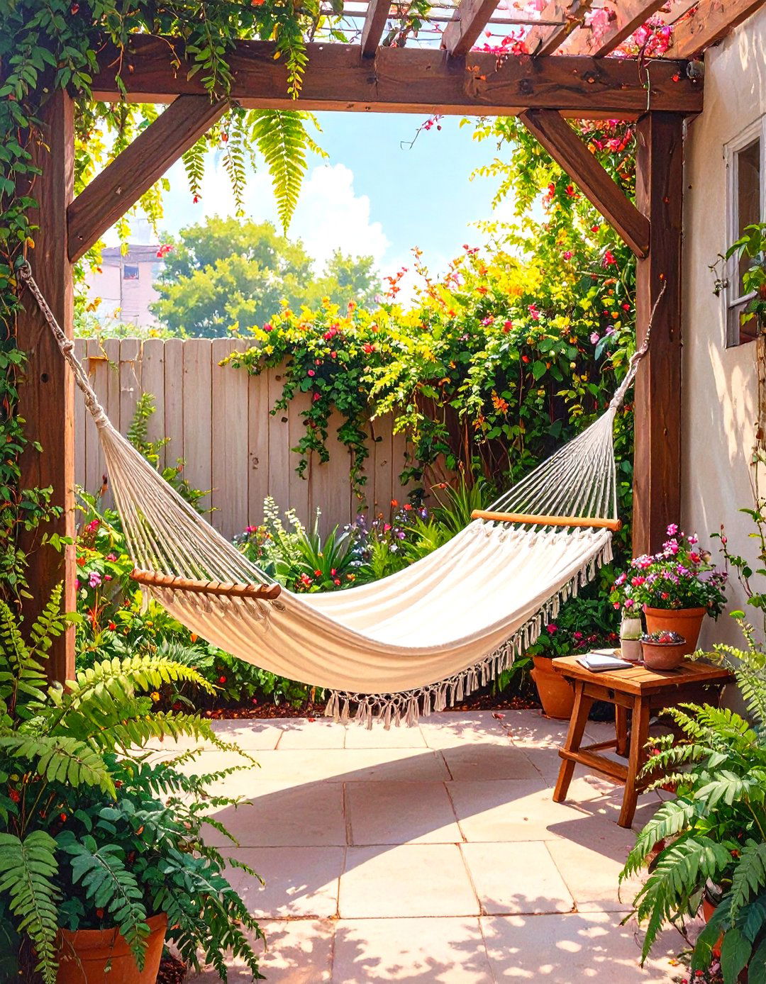Freestanding Hammock Nook - 30 outdoor decor ideas