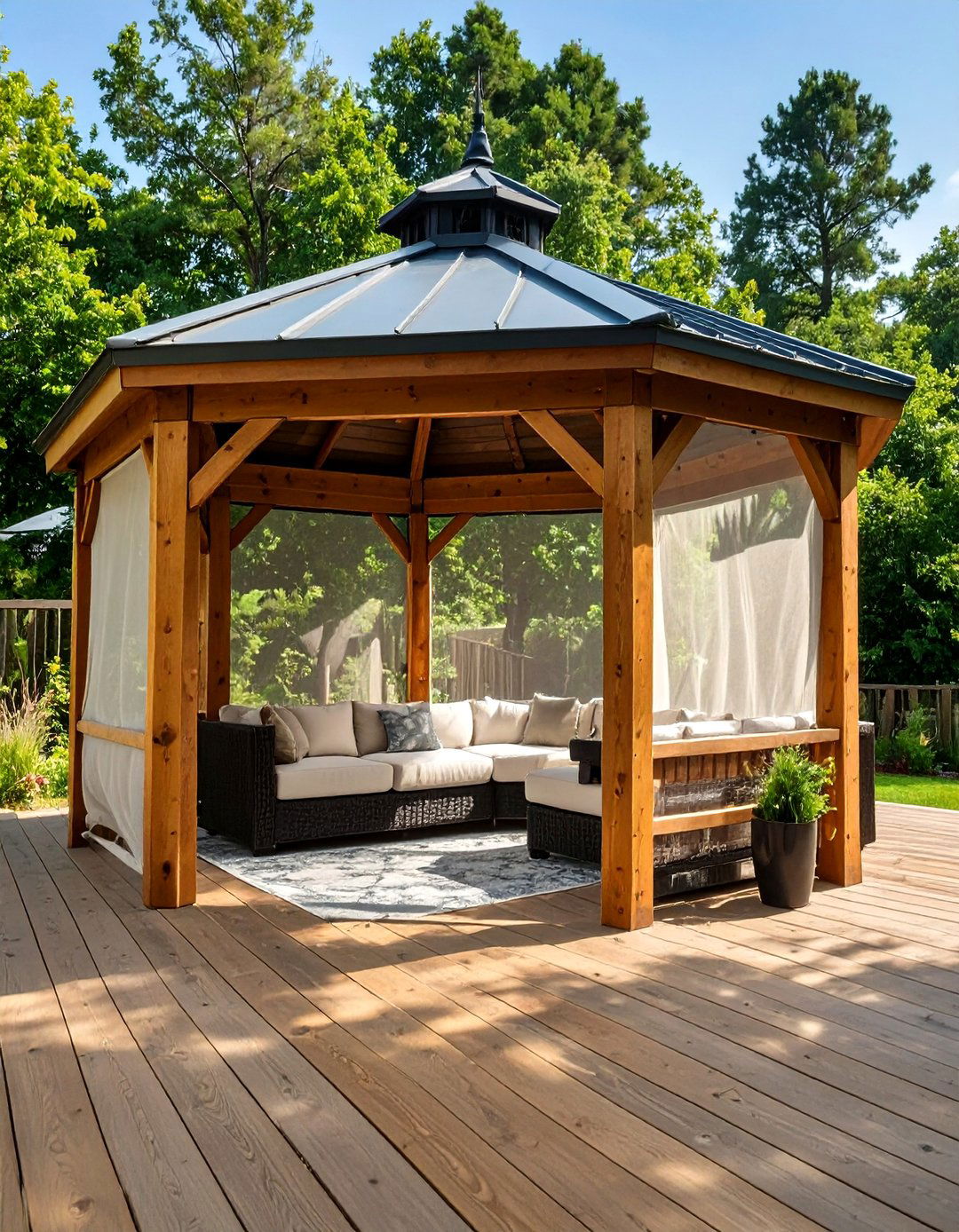 Freestanding Hardtop Gazebo - 30 deck covering ideas