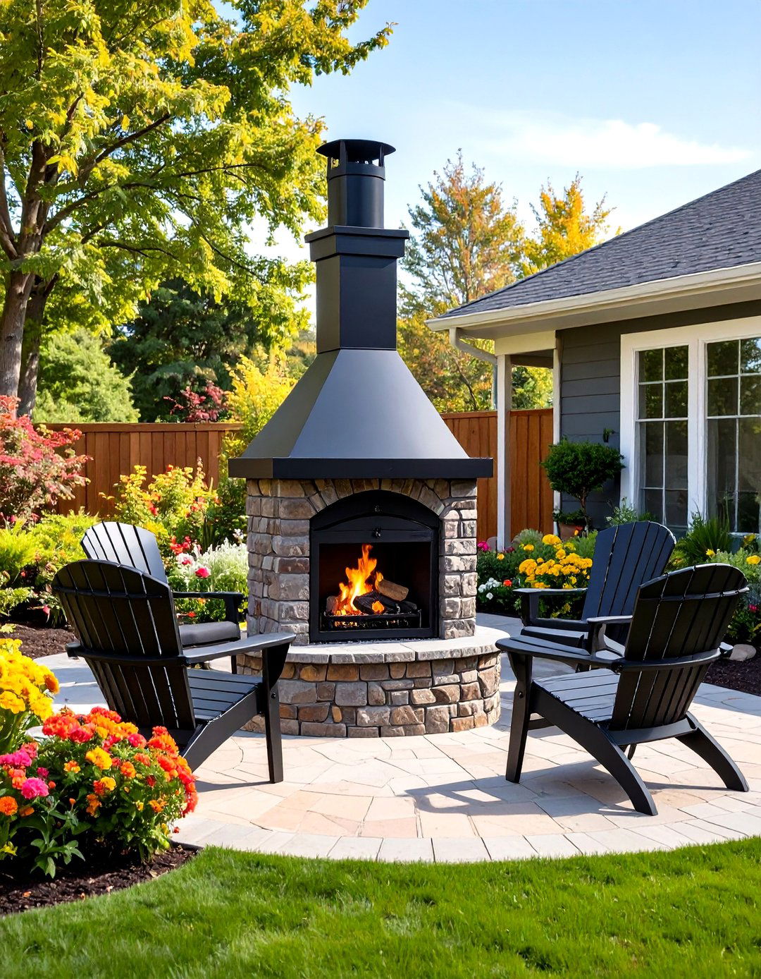 Freestanding Metal Chiminea Patio Fireplace - 30 patio fireplace ideas