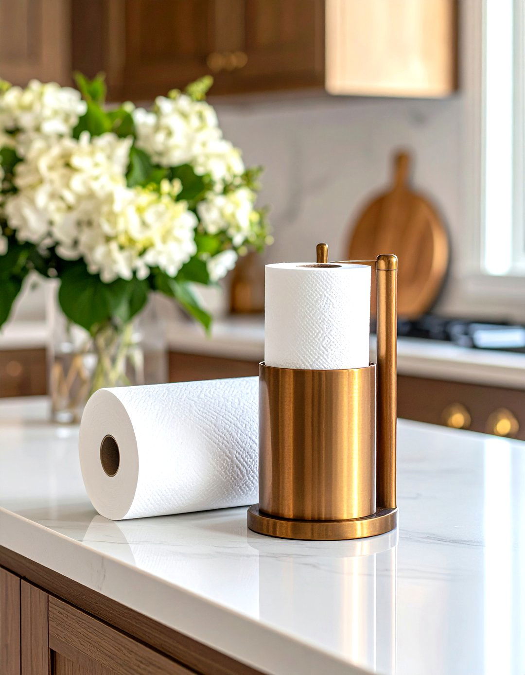 Freestanding Paper Towel and Dish Towel Combo Holder - 30 kitchen towel holder ideas
