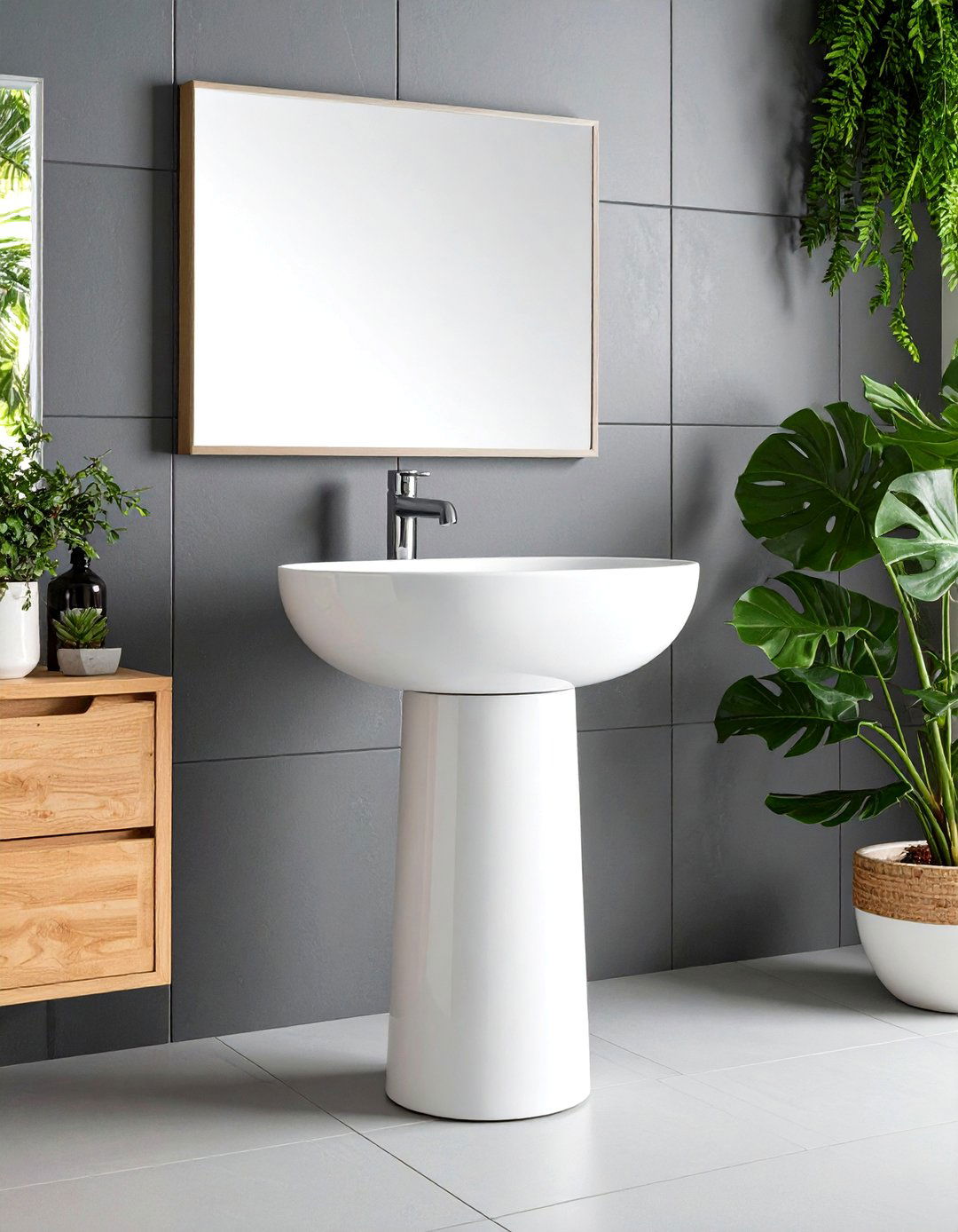 Freestanding Sink Basin - 30 pool bathroom ideas