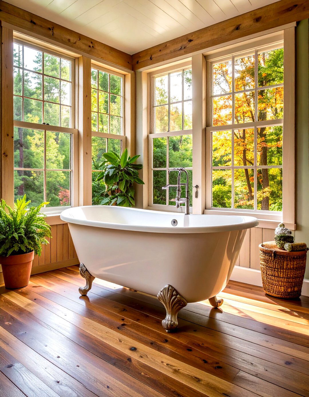 Freestanding Soaking Tub - 30 rustic bathroom ideas