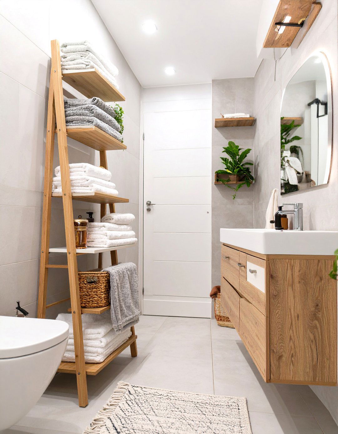 Freestanding Storage Solutions - 30 cheap bathroom ideas for small bathrooms