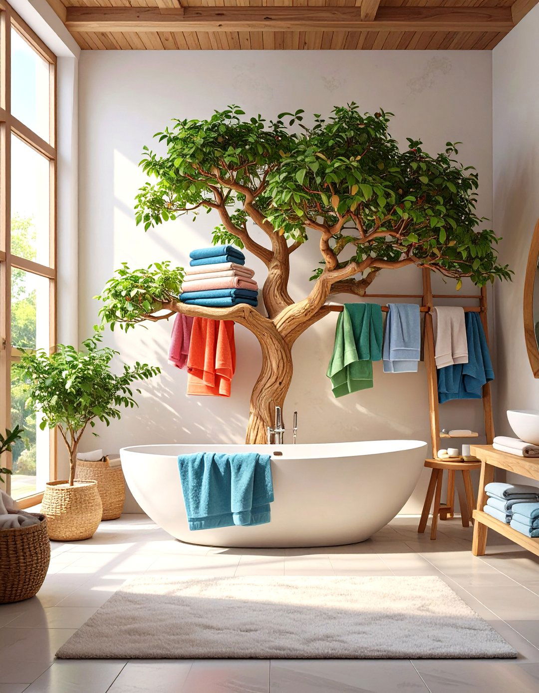 Freestanding Towel Tree - 30 bathroom towel hooks ideas