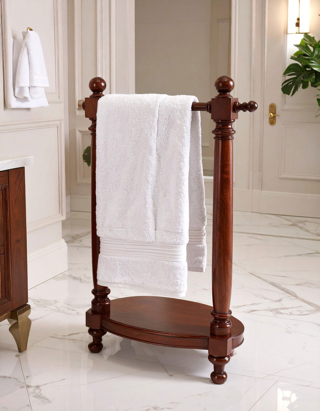 Freestanding Towel Valet Stand - 30 bathroom towel rack ideas