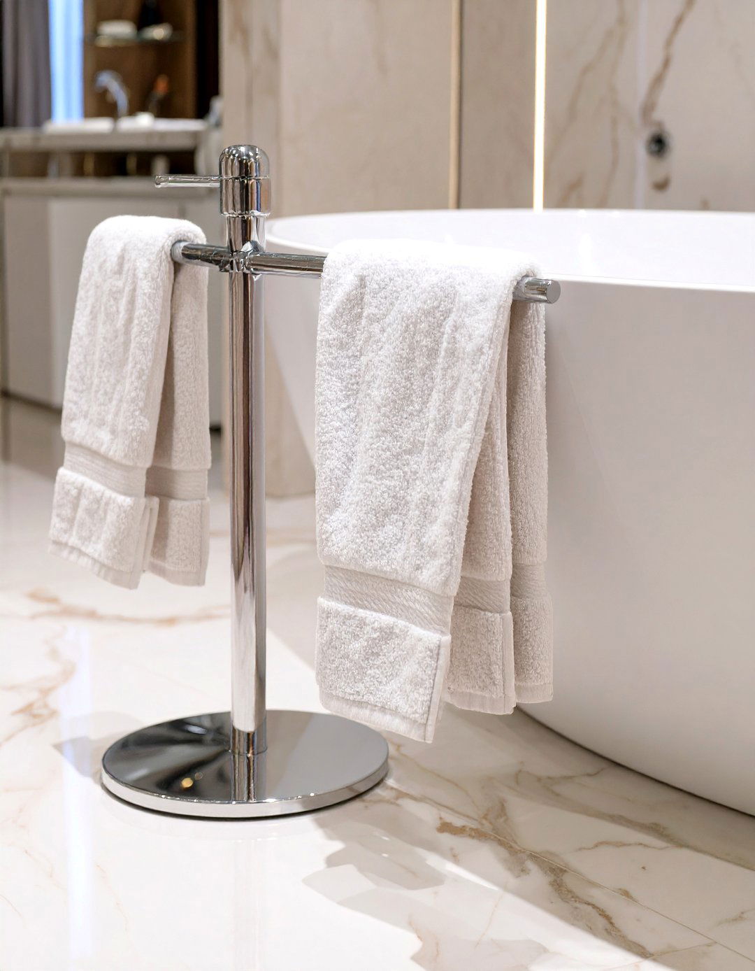 Freestanding Towel Valet - 30 bathroom towel hanging ideas
