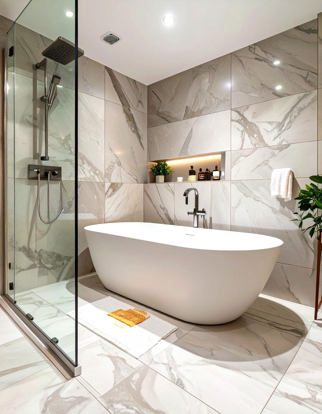 Freestanding Tub in a Glass Enclosed Shower - 30 tub in shower design ideas