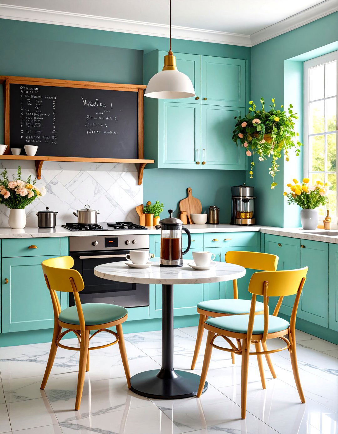 French Bistro Inspired Coffee Corner - 30 kitchen coffee bar ideas