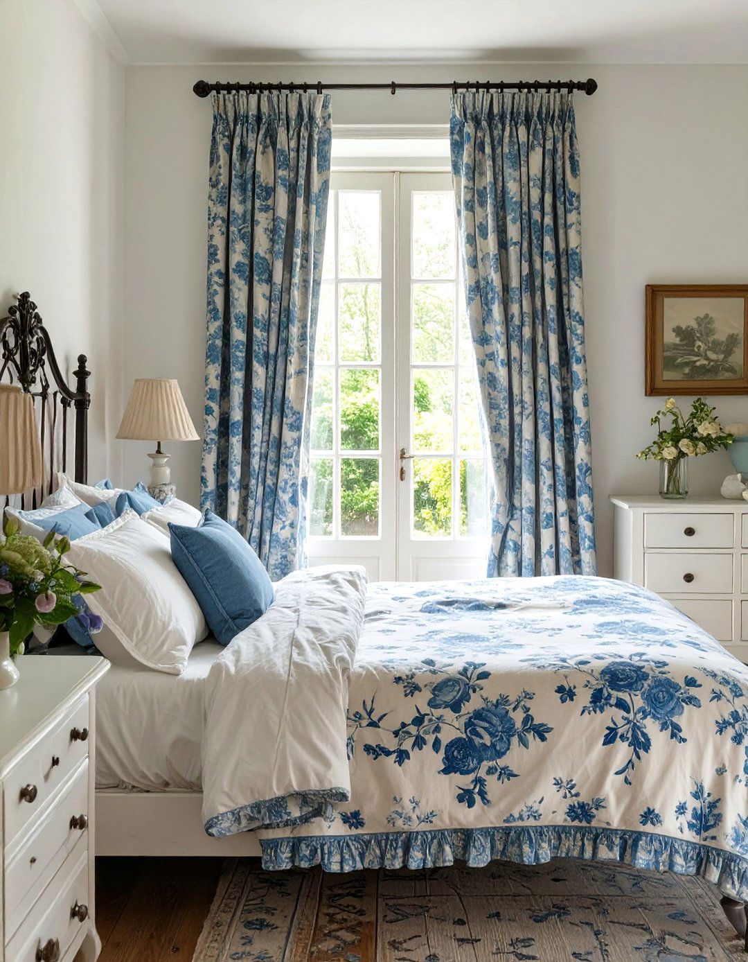 French Country Bedroom Toile Curtains - 30 bedroom window ideas