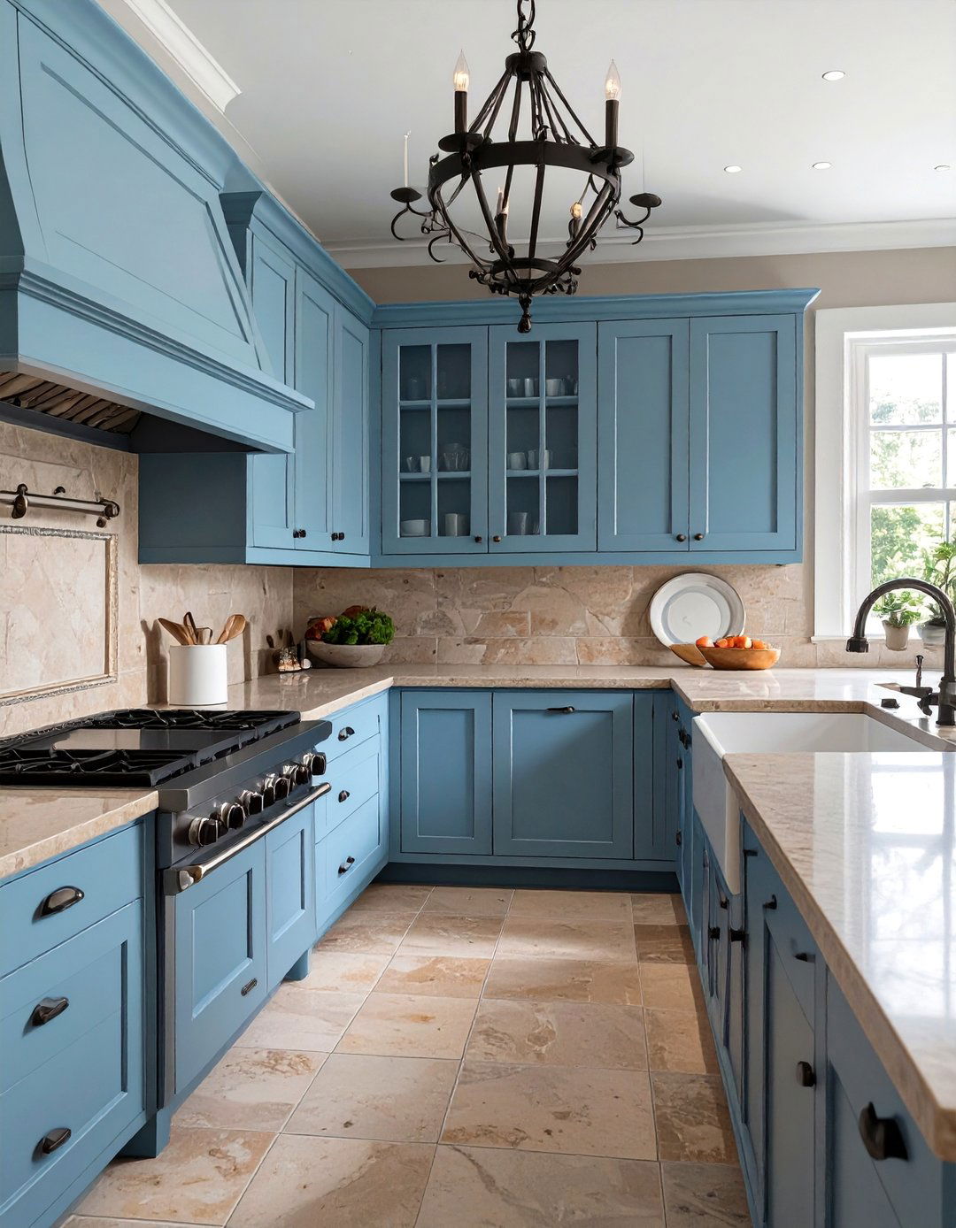 French Country Blue Kitchen - 30 blue kitchen ideas