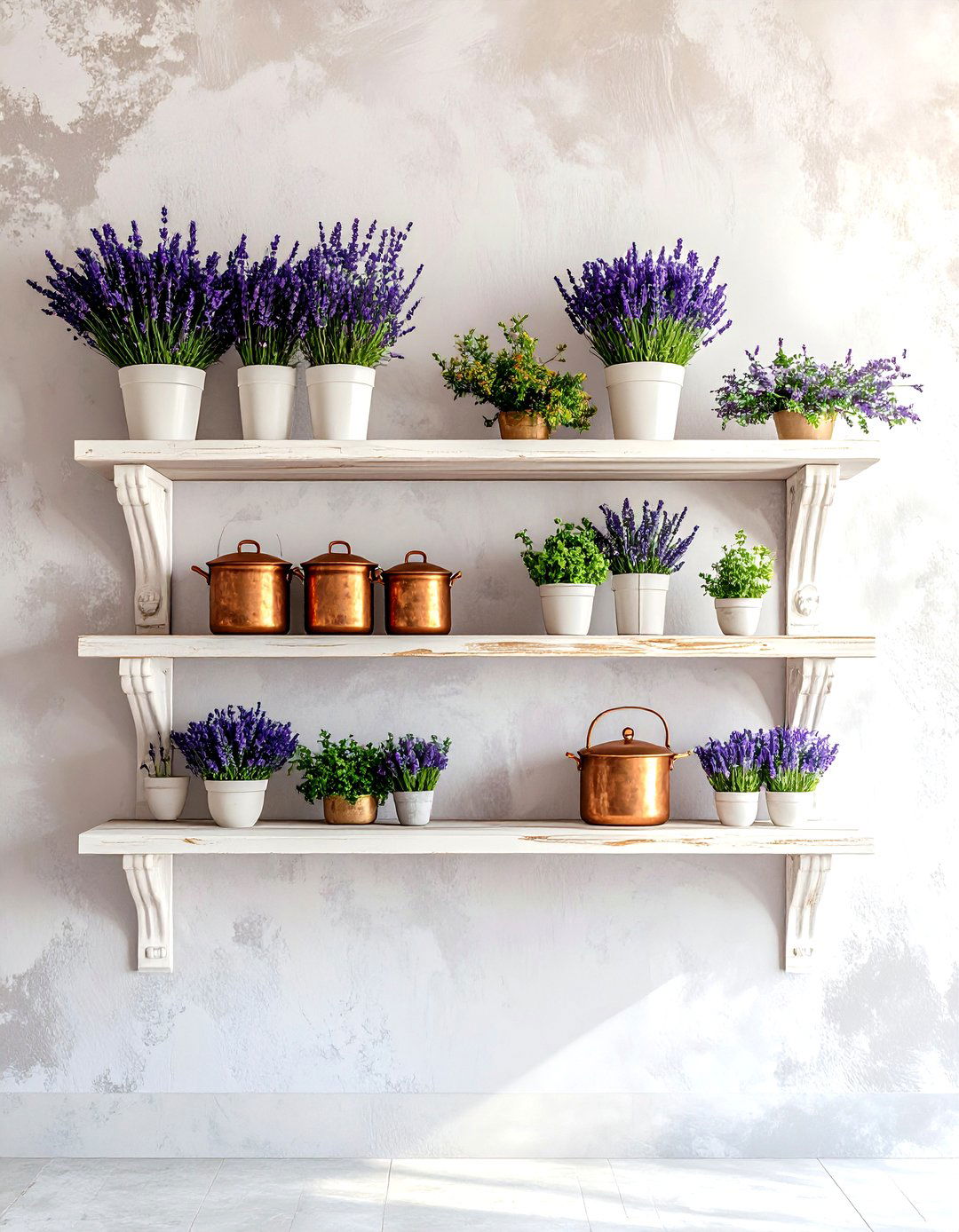French Country Kitchen Shelves with Corbels - 30 kitchen shelves ideas