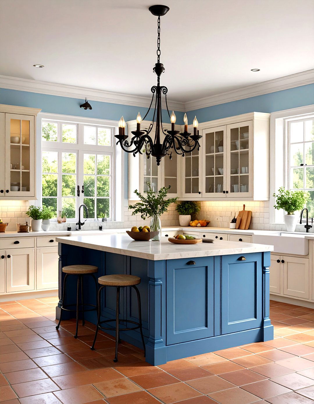 French Country Kitchen Wrought Iron Chandelier - 30 kitchen light ideas