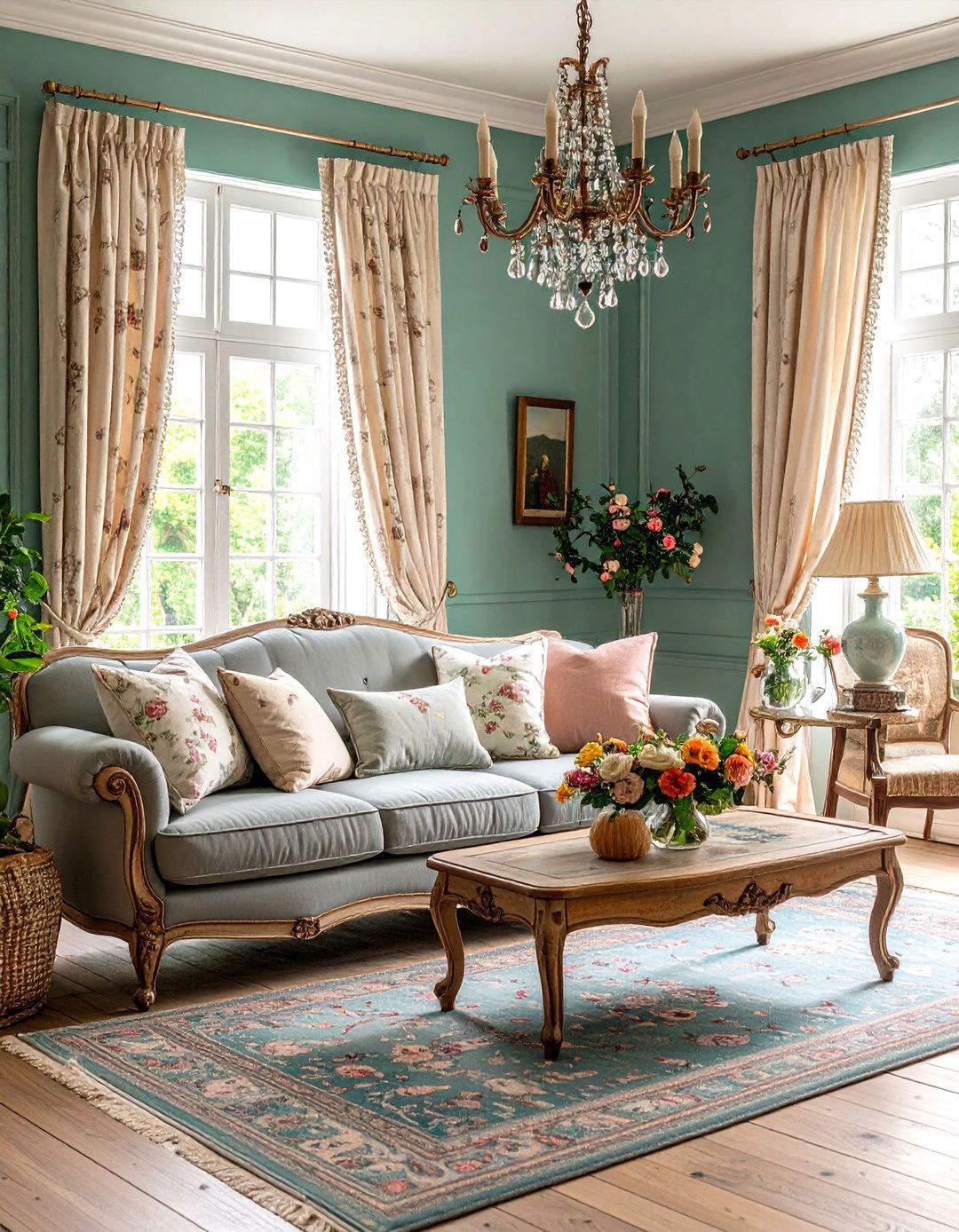 French Country Living Room - 30 grey couch living room ideas