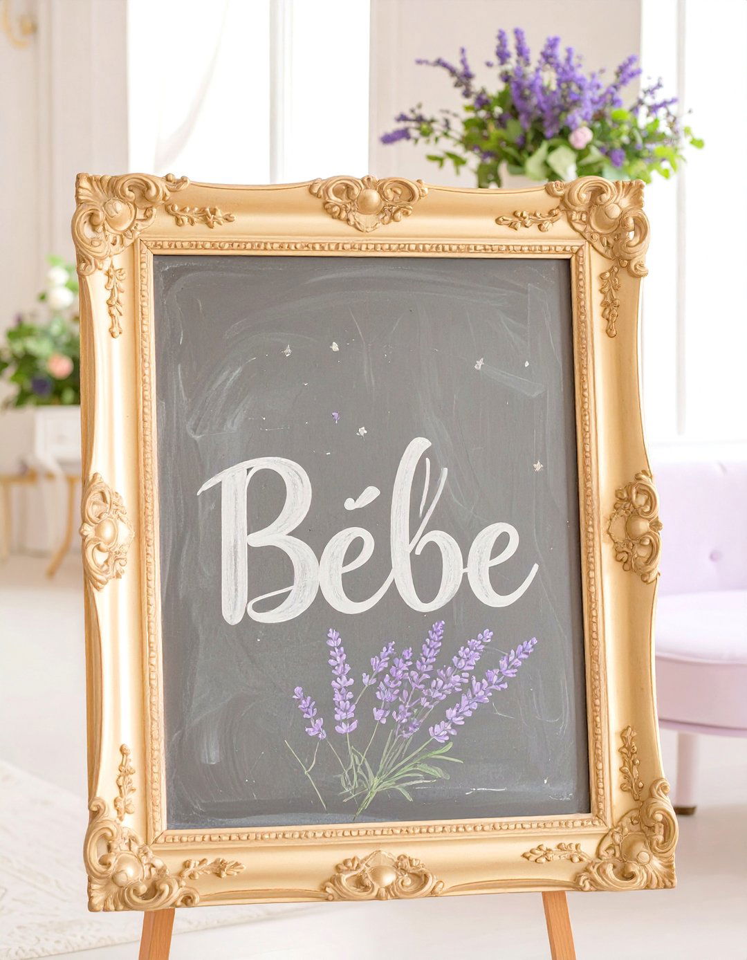 French Market Bebe Sign - 30 baby shower sign ideas