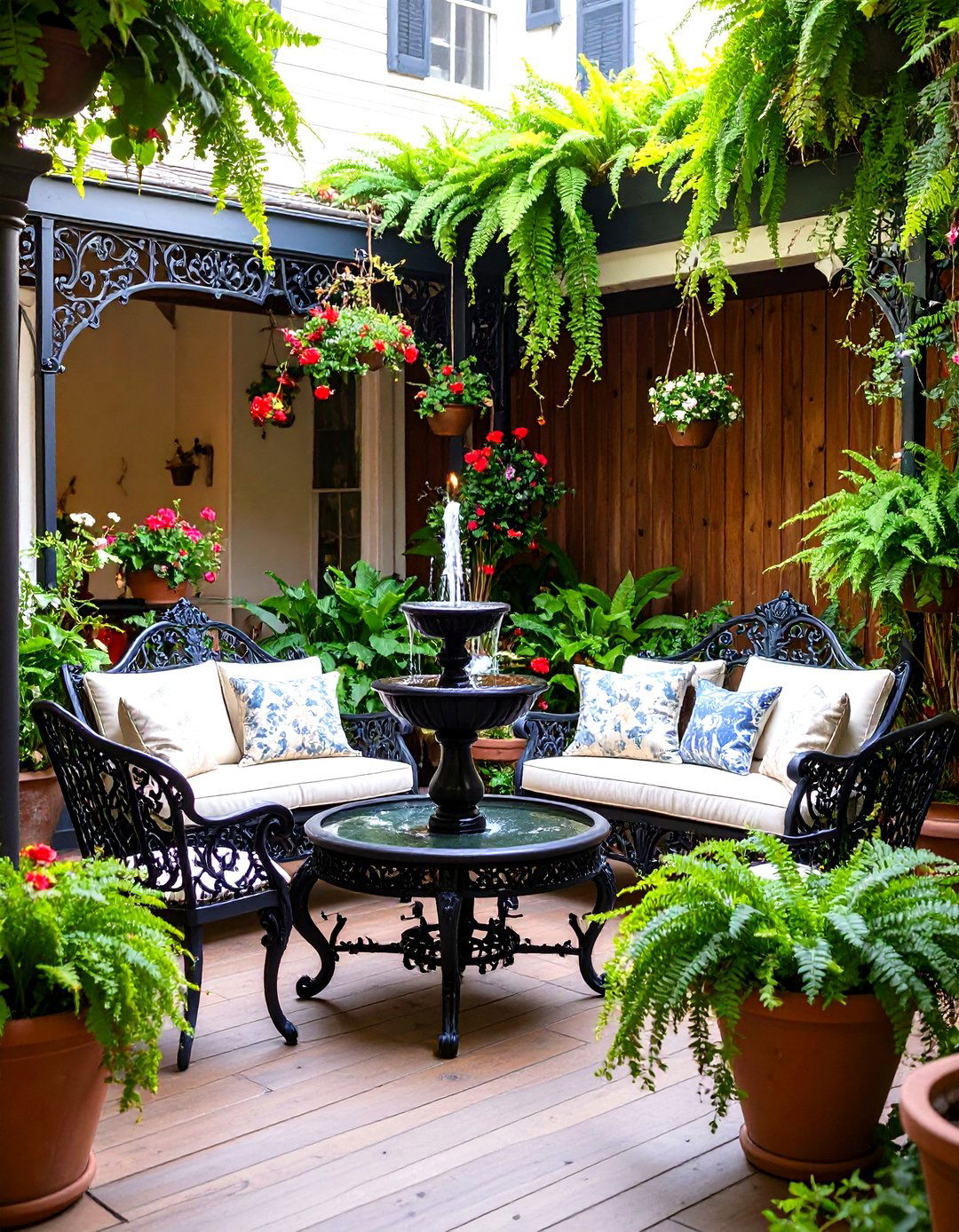 French Quarter Courtyard Porch - 30 front porch furniture ideas