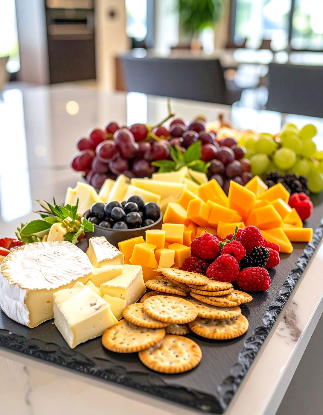 Fresh Fruit And Cheese Platter - 30 office breakfast ideas