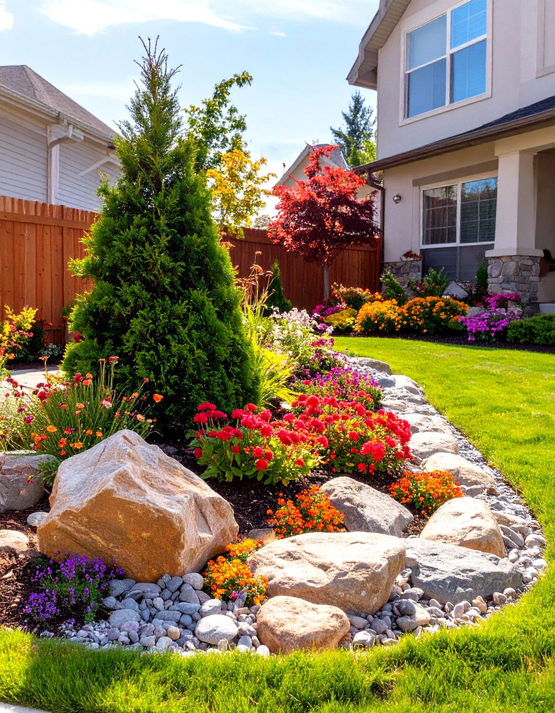 Front Yard Focal Point Rock Garden - 30 simple rock garden ideas