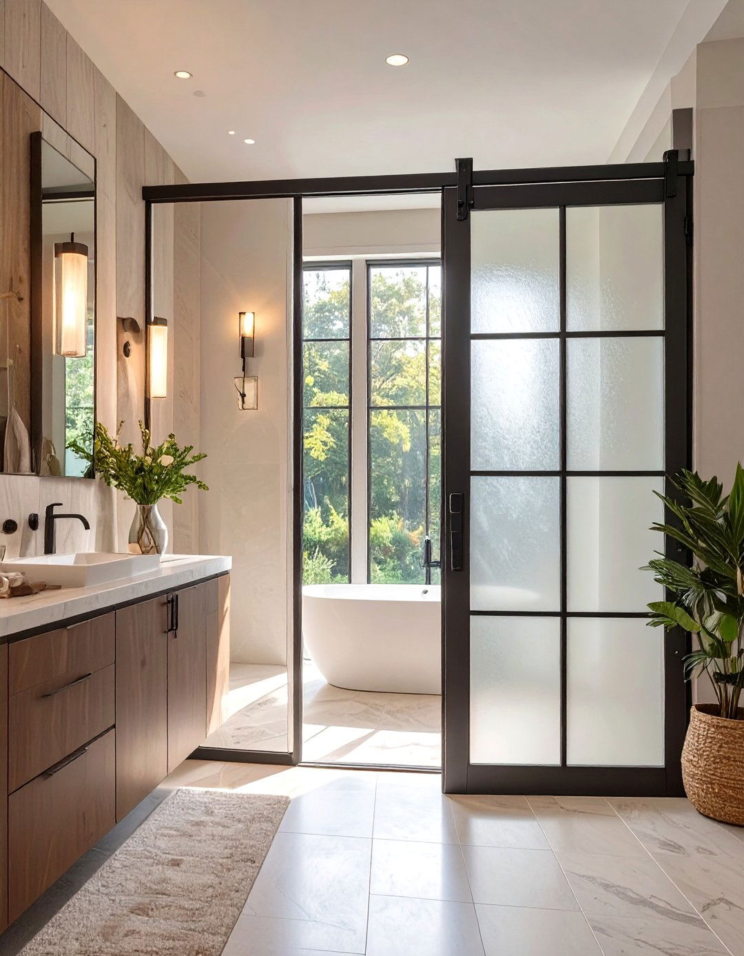 Frosted Glass Barn Door - 30 barn door closet ideas