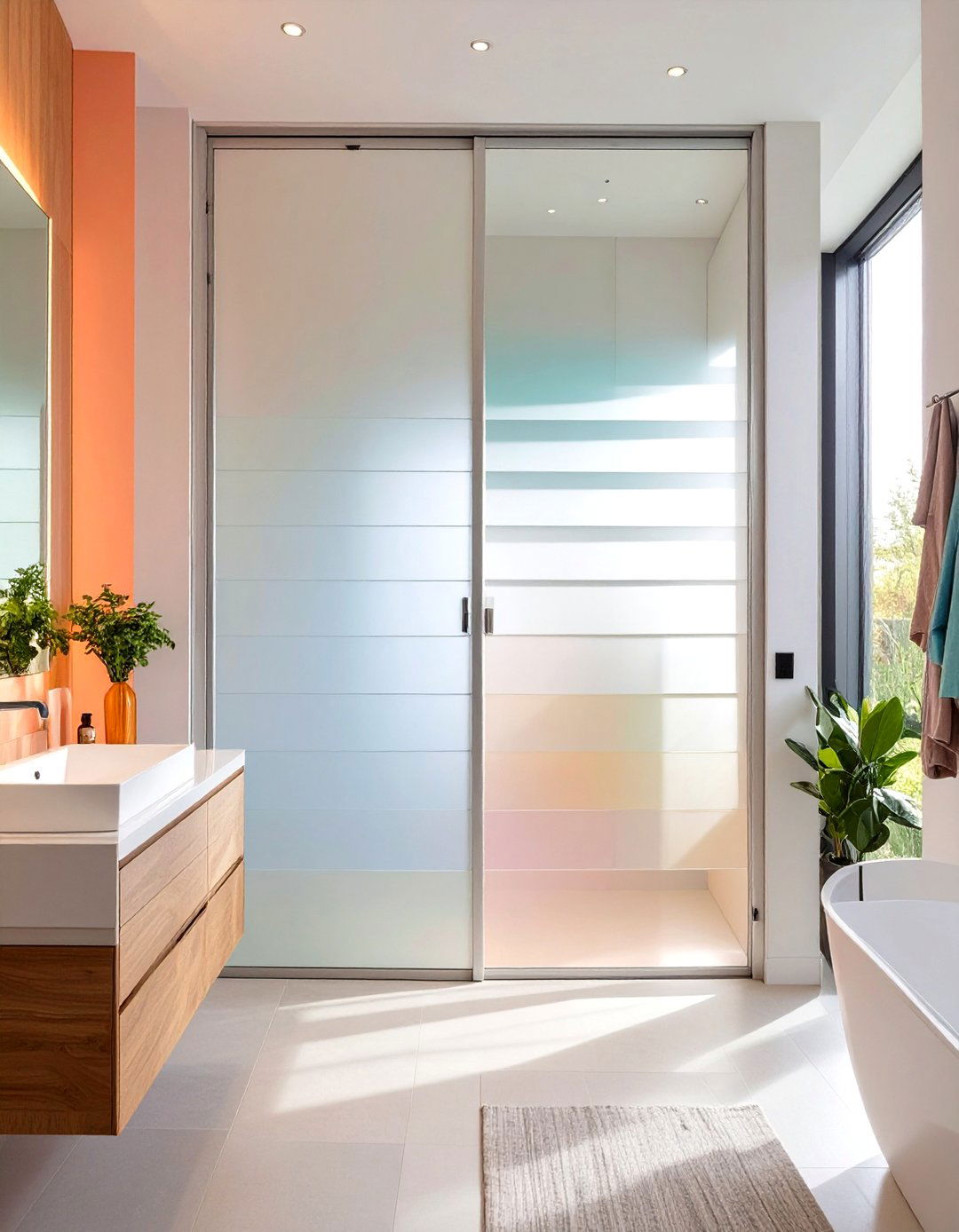 Frosted Glass Film - 30 diy closet door ideas
