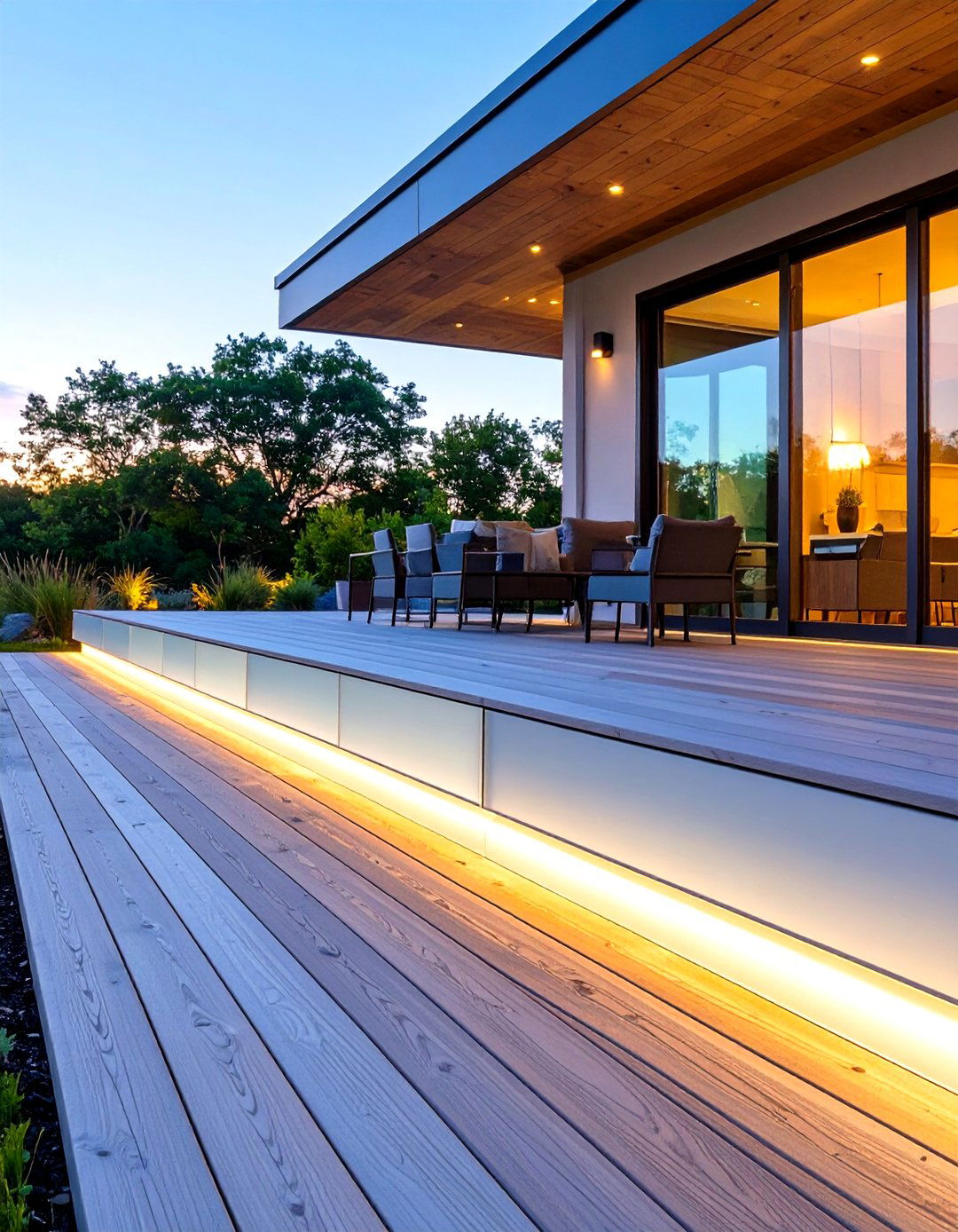 Frosted Glass Panel Inserts - 30 horizontal deck skirting ideas