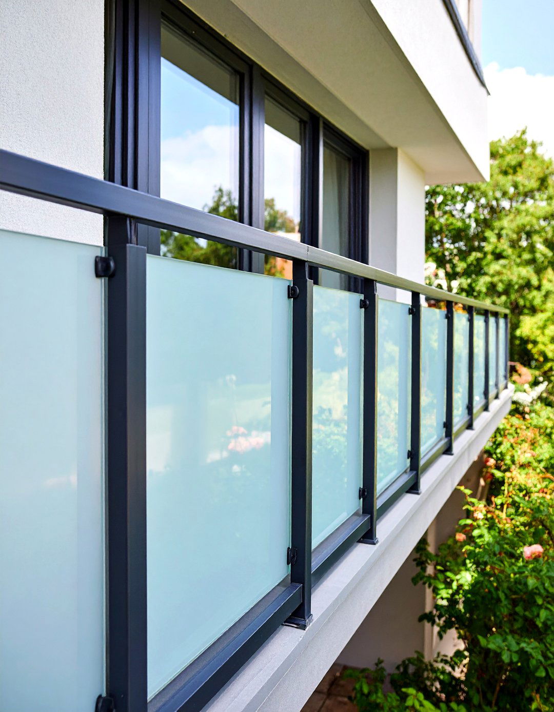 Frosted Glass Panel Porch Railing - 30 porch railing ideas pictures