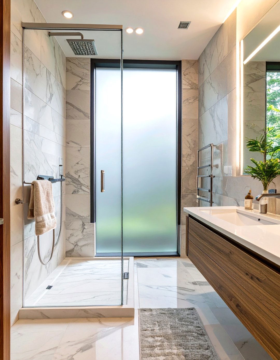 Frosted Glass Shower Window - 30 shower window ideas