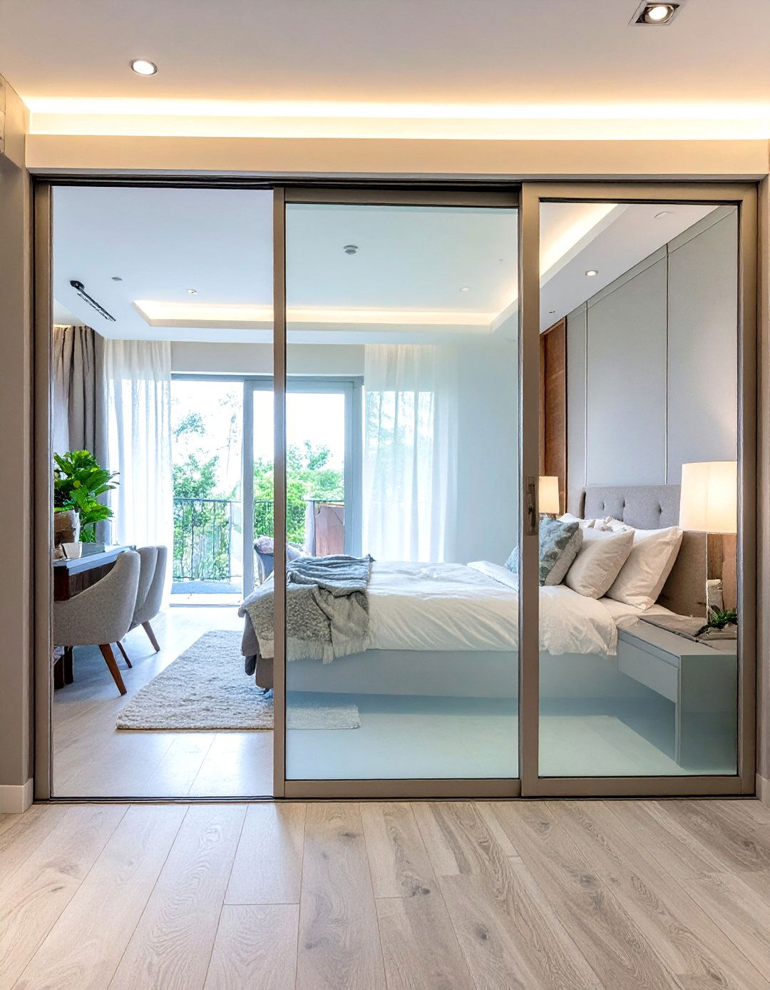 Frosted Glass Sliding Doors - 30 closet door ideas for bedroom