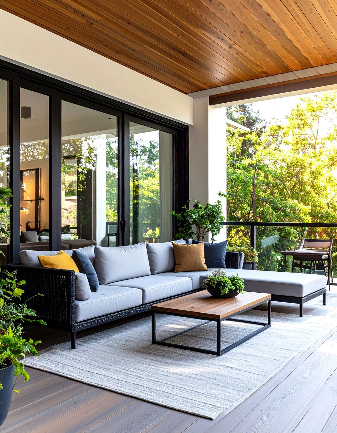 Frosted Glass or Plexiglass Panels - 30 porch privacy ideas