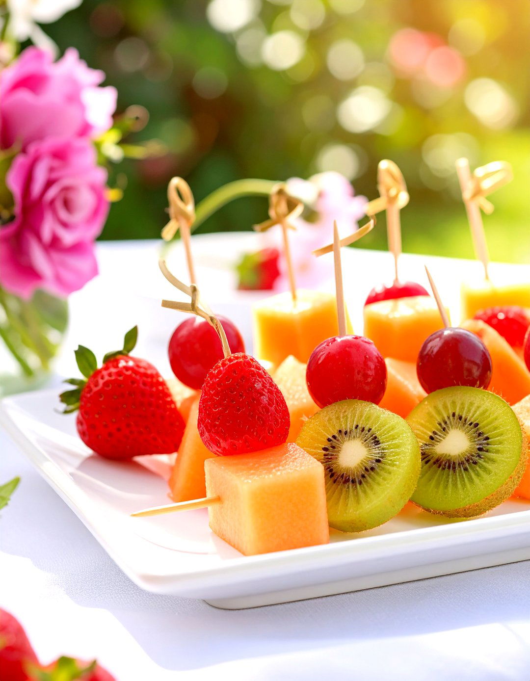 Fruit Salad Skewers - 30 baby shower snack ideas