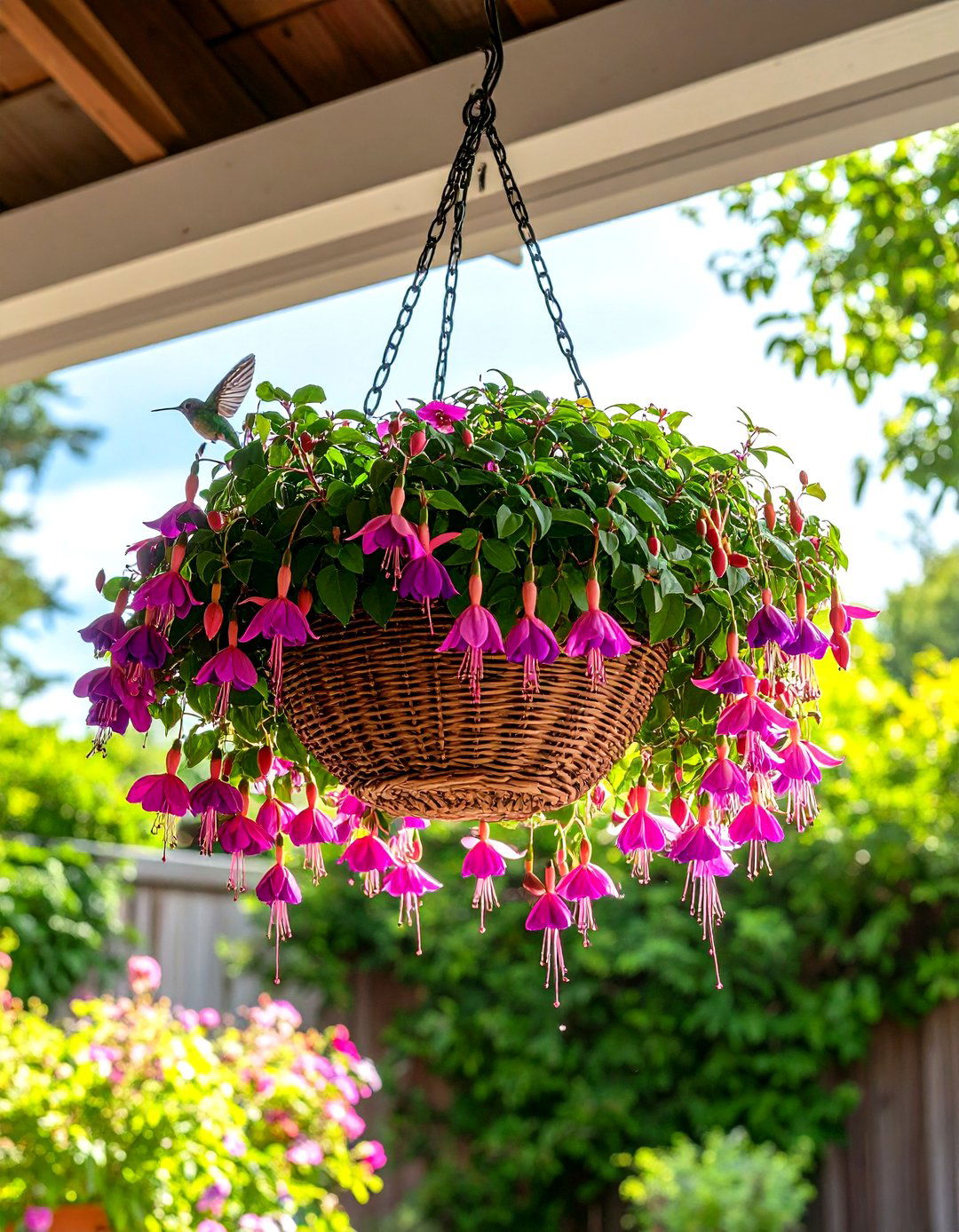 Fuchsia in Hanging Baskets - 30 patio plants ideas