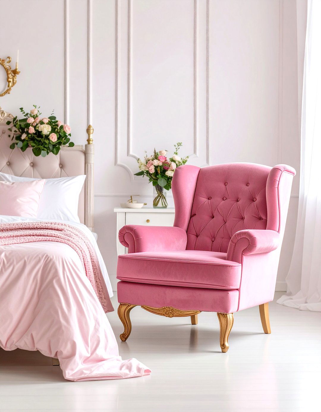 Fuchsia or Magenta Accent Pieces - 30 pink bedroom ideas for adults