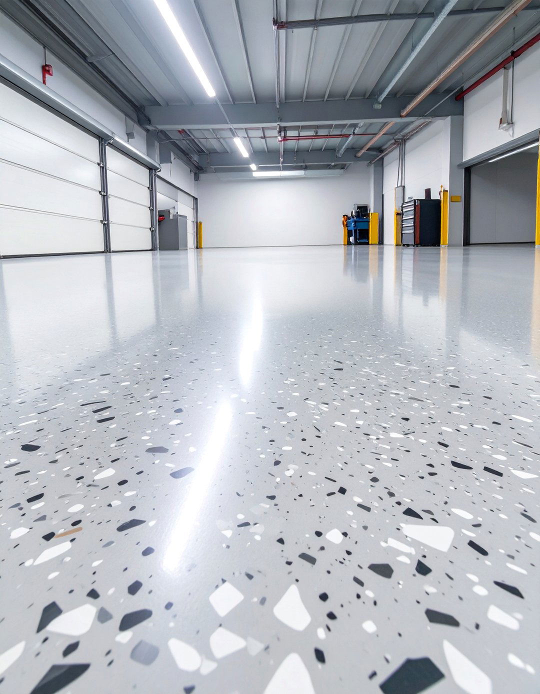 Full Broadcast Chip Garage Floor - 30 garage floor paint ideas