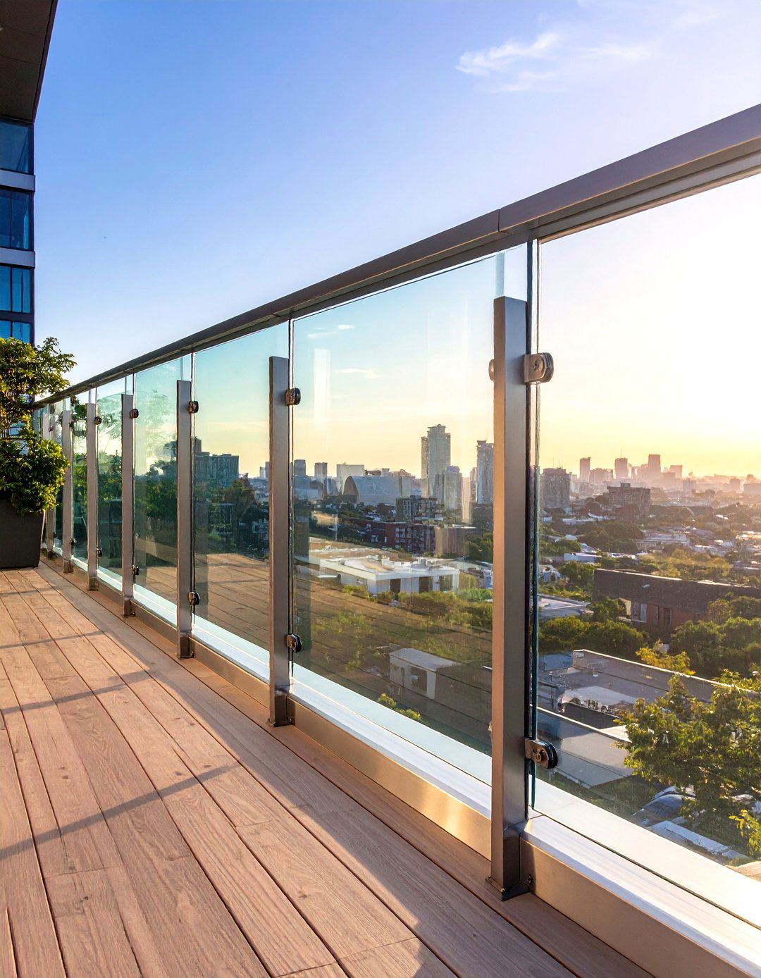 Full Glass Panel Deck Railing - 30 simple deck railing designs