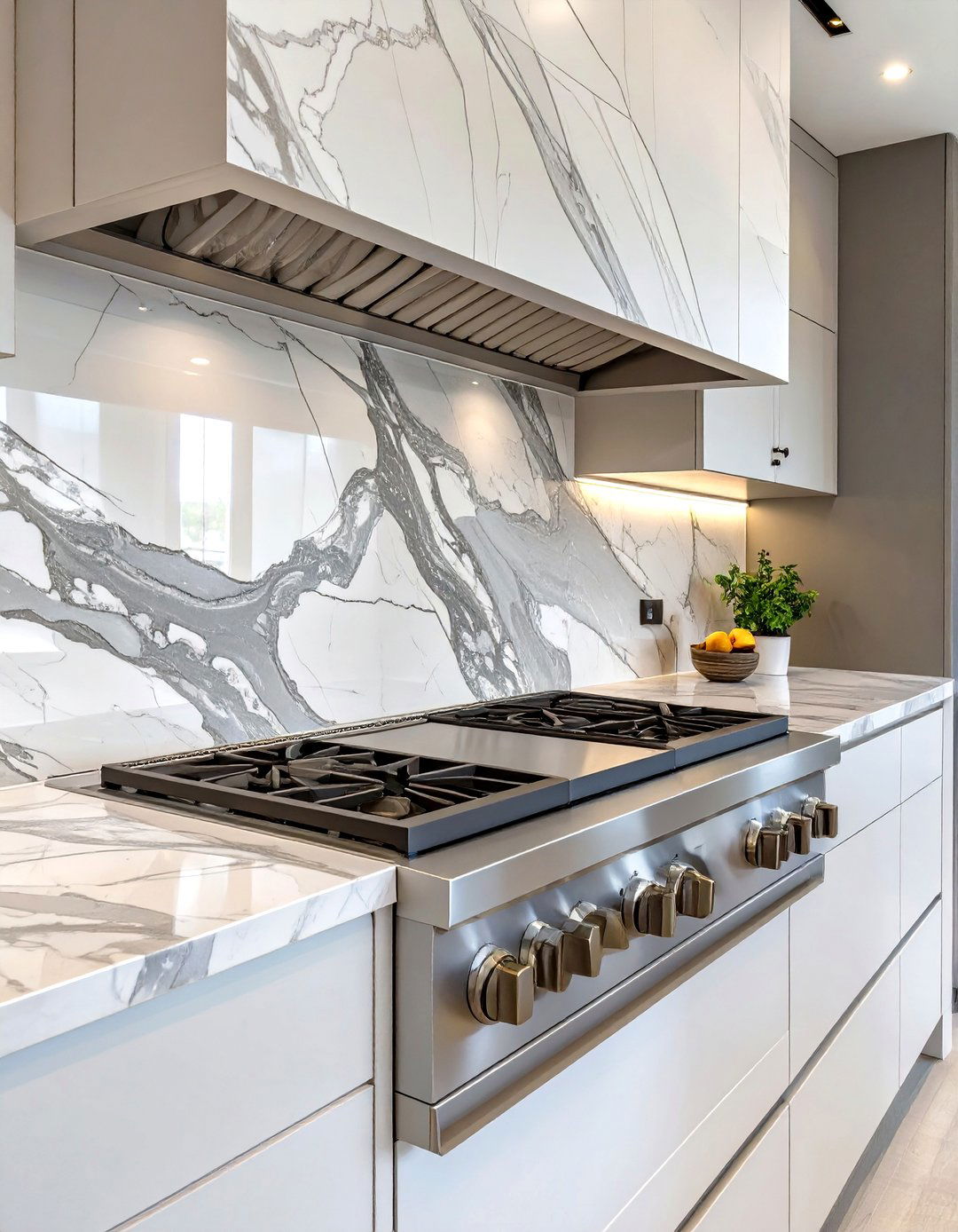 Full Height Stone Slab Stove Backsplash - 30 stove backsplash ideas