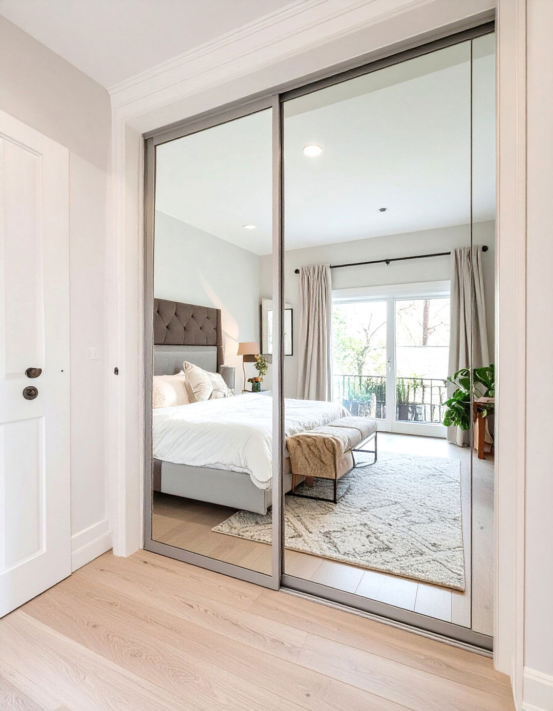 Full Length Mirror Panels - 30 diy closet door ideas