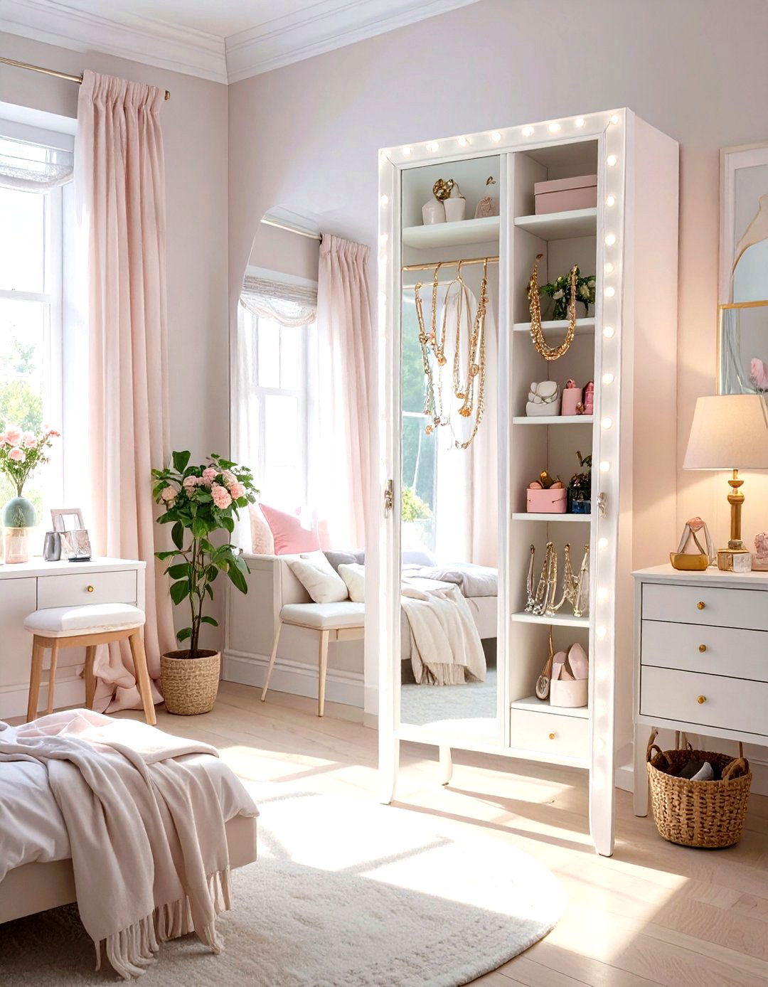 Full Length Mirror with Hidden Jewelry Storage - 30 tween girl room ideas