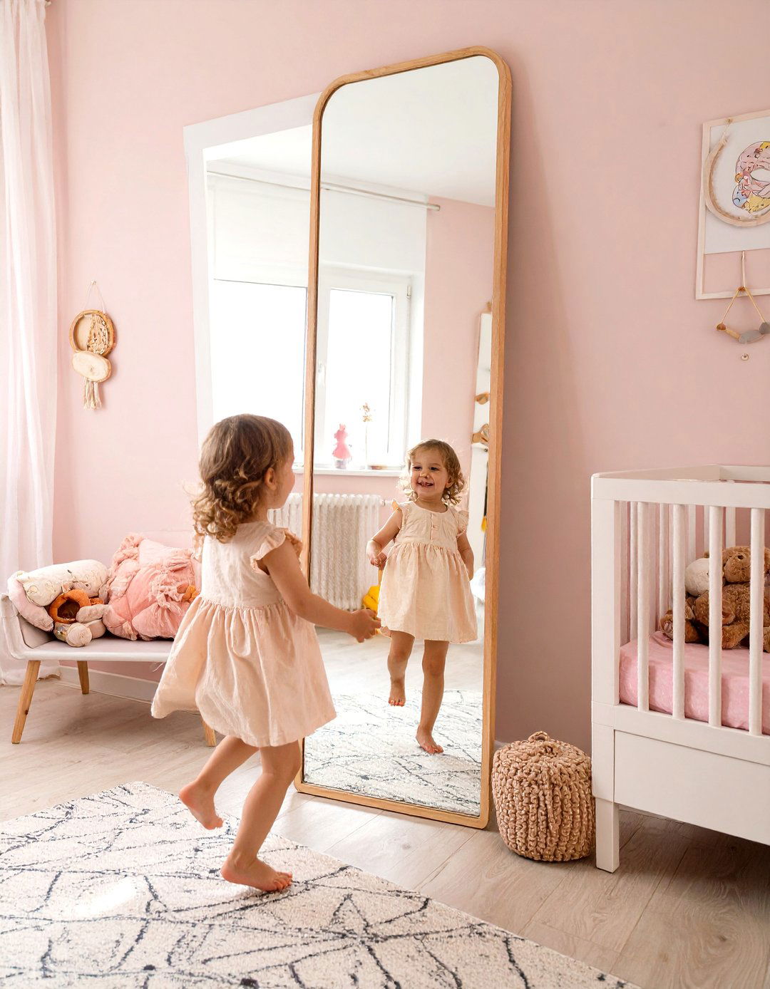 Full Length Shatterproof Mirror - 30 toddler bedroom ideas