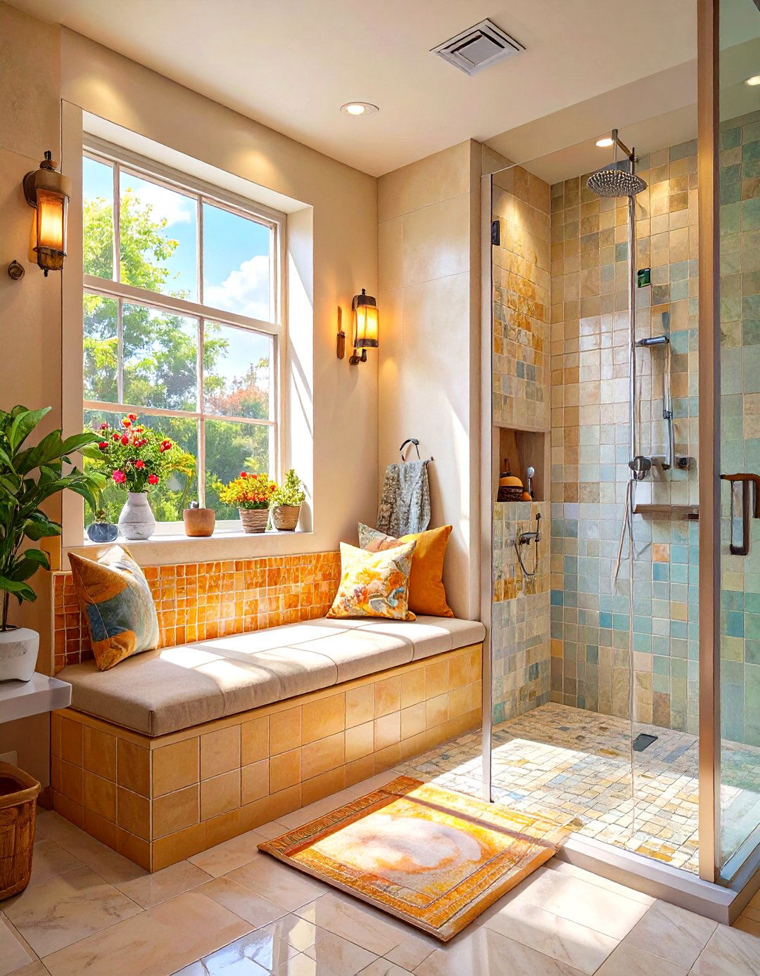 Full Length Shower Bench - 30 shower bench ideas