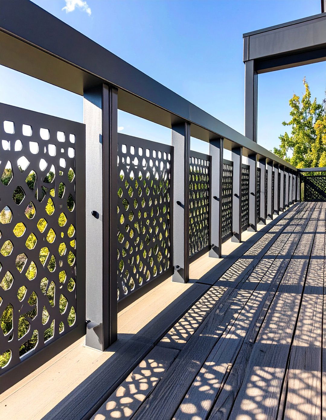 Full Metal Panel Railing - 30 modern deck railing ideas