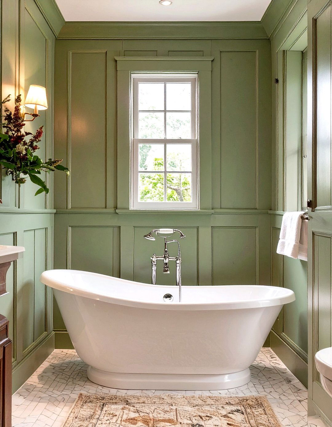 Full Sage Green Wall Paneling - 30 sage green bathroom ideas