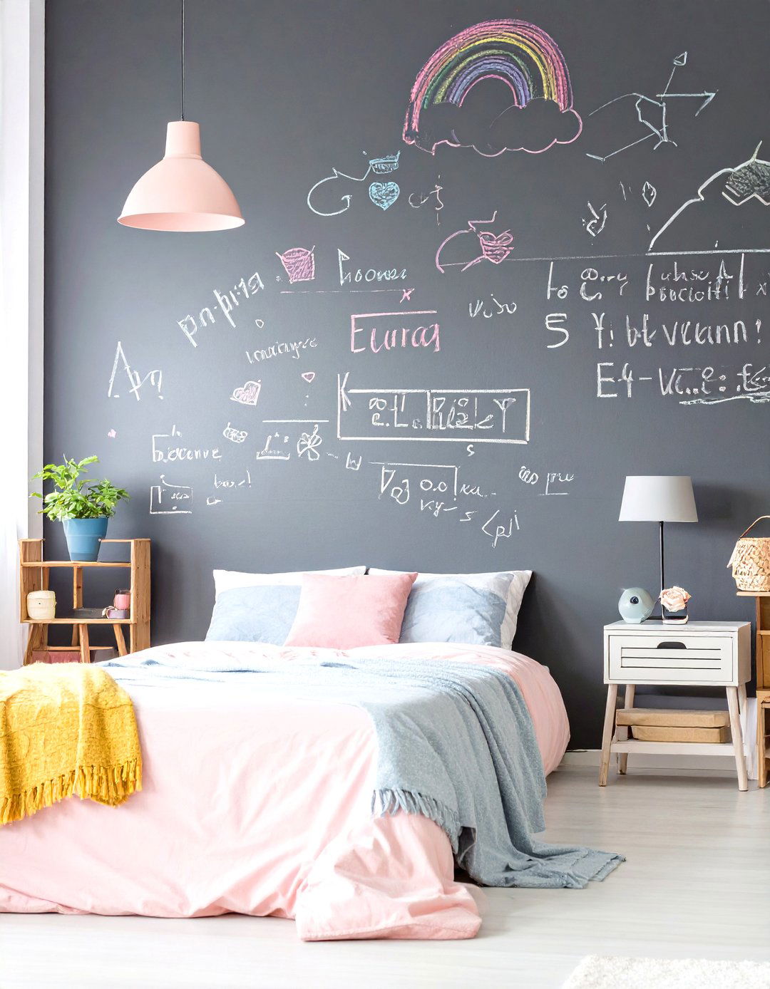 Full Wall Chalkboard for Creativity - 30 teen room inspo ideas