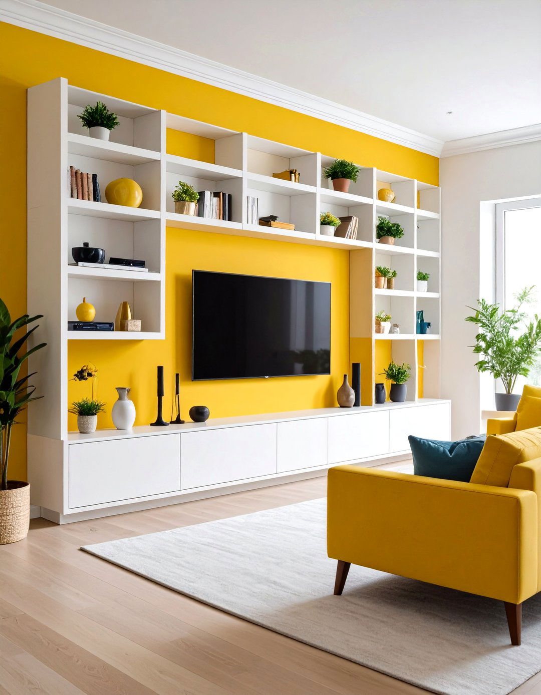 Full Wall Media Unit - 30 accent wall behind tv ideas